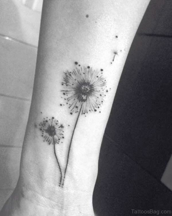 Minimalistic Dandelion Tattoo On Wrist