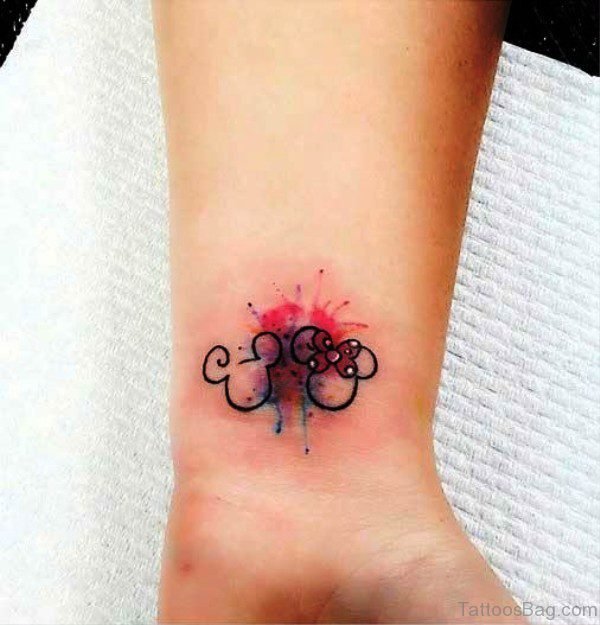 Minnie And Mickey Tattoo On Wrist