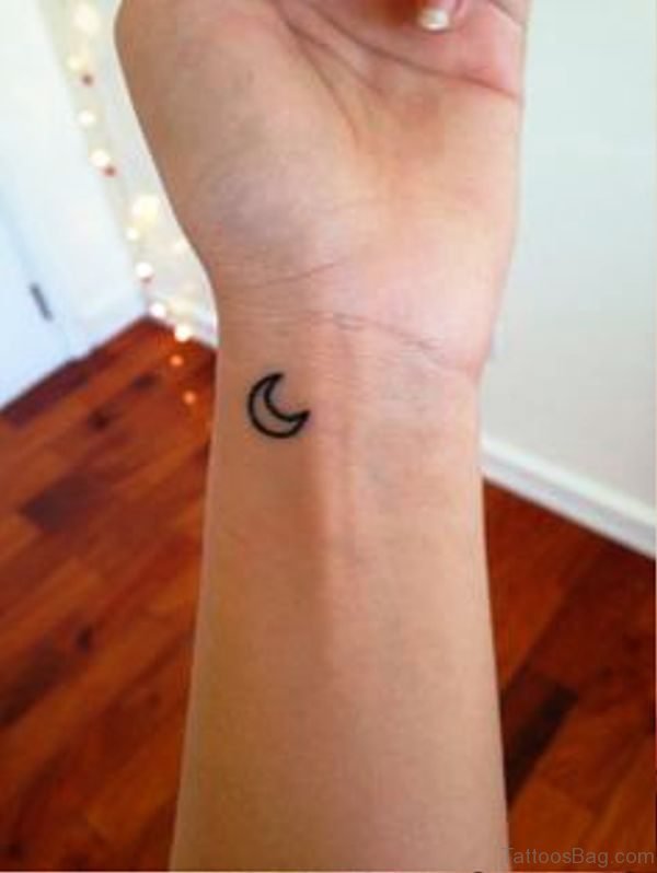 Moon Tattoo On Wrist