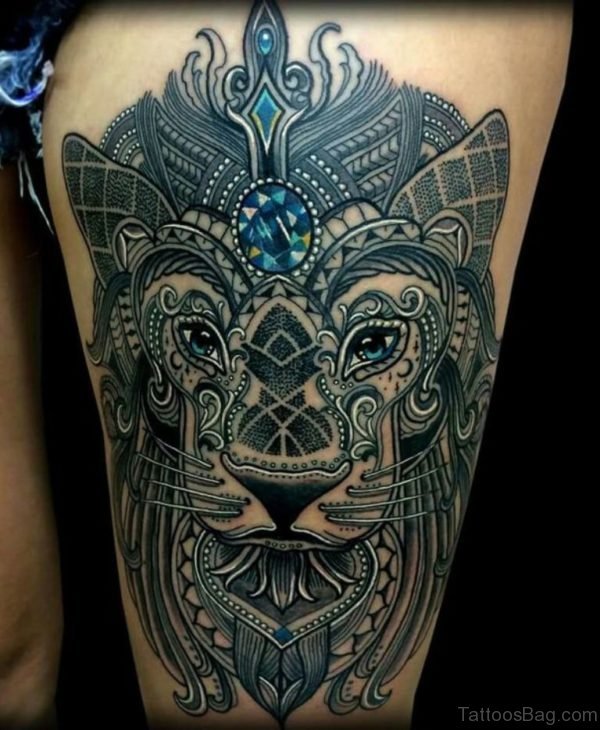 Mosaic Lion Tattoo