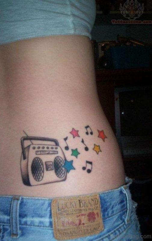 Music Stars Tattoos On Side Rib