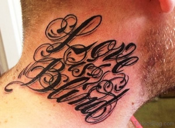 Name Letters Neck Tattoo