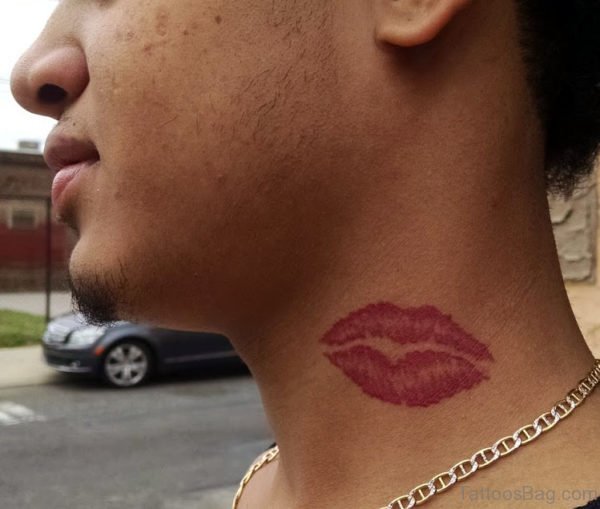 Neck Tattoo Kiss Mark