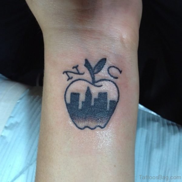 Newyork City Apple Wrist Tattoo