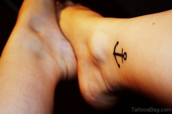 Nice Anchor Tattoo Design On Ankle