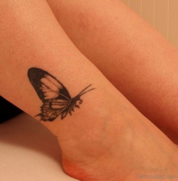 Nice Ankle Butterfly Tattoo