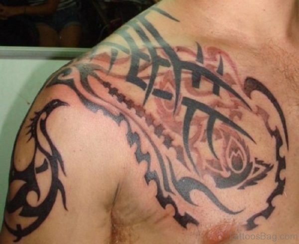 Nice Black Tribal Phoenix Tattoo