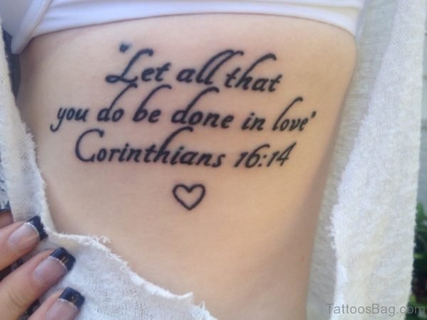 Nice Black Wording Tattoo