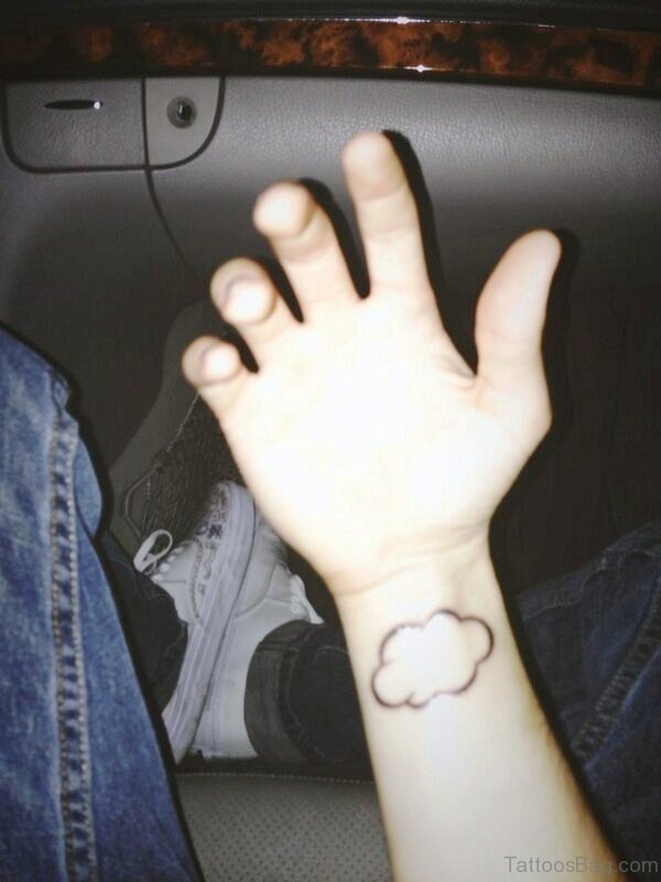 Nice Cloud Wrist Tattoo 