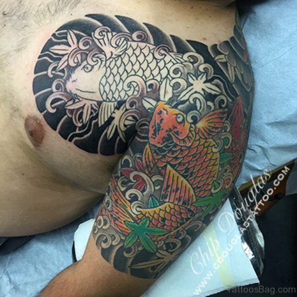 Nice Fish Tattoo On Chest