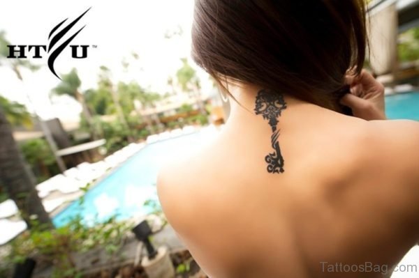 Nice Key Neck tattoo Design