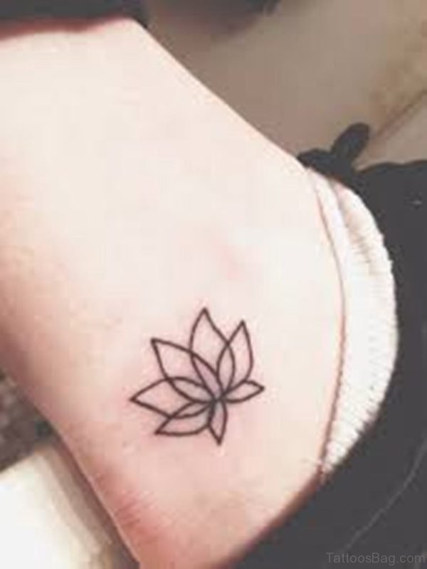 Nice Lotus Flower Tattoo On Akle