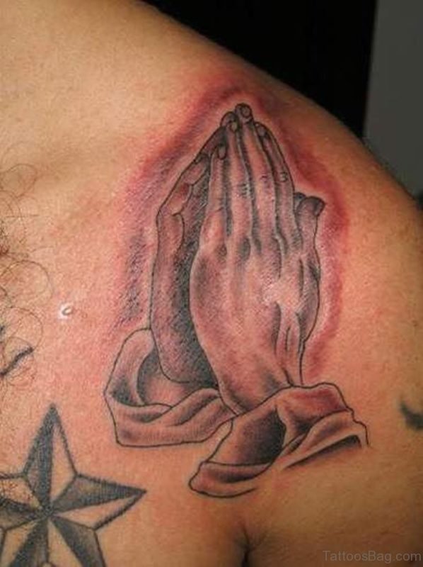 Nice Praying Hands Tattoo 
