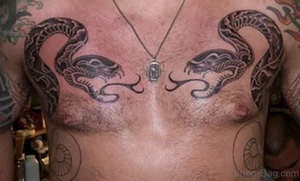 Nice Snake Tattoo For Chest