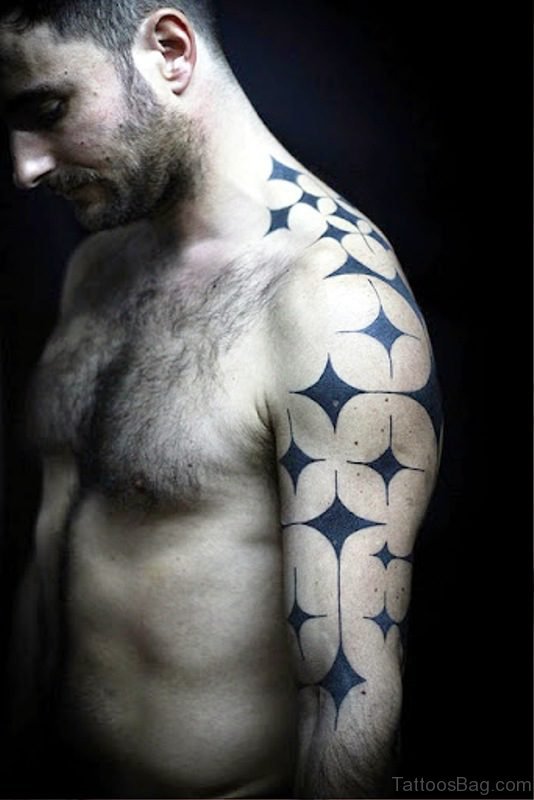 Nice Star Shoulder Tattoo Design
