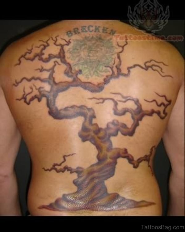 Nice Tree Tattoo On Back