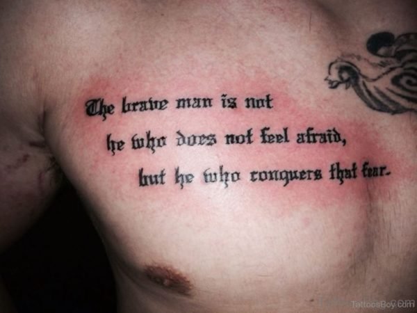 Old English Tattoo Design On Chest