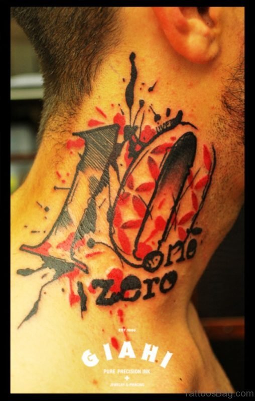 One Zero Neck Tattoo