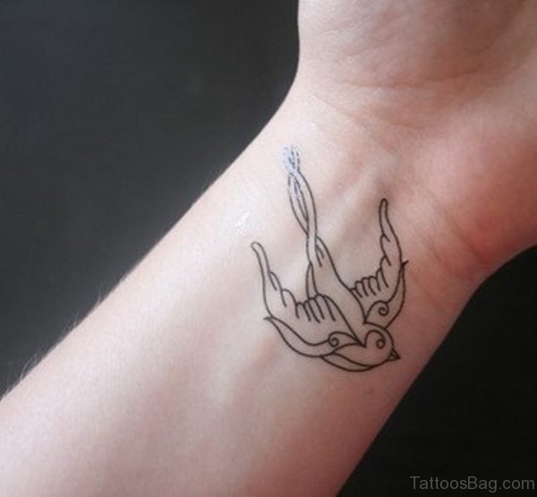 Outline Swallow Tattoo