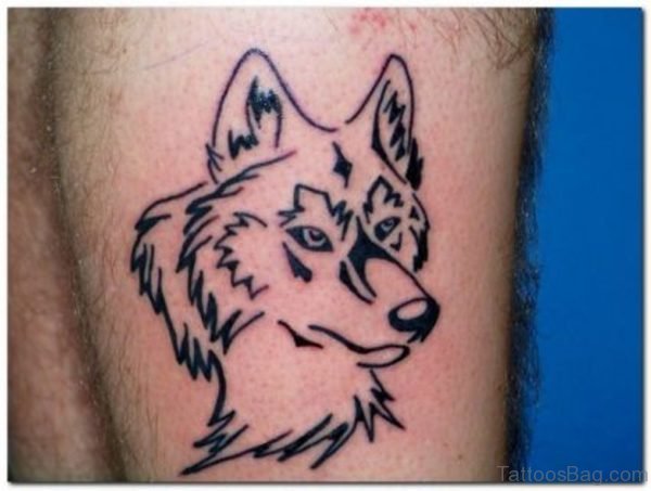 Outline Wolf Tattoo