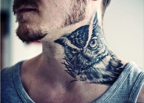 Outstand Owl Neck Tattoo