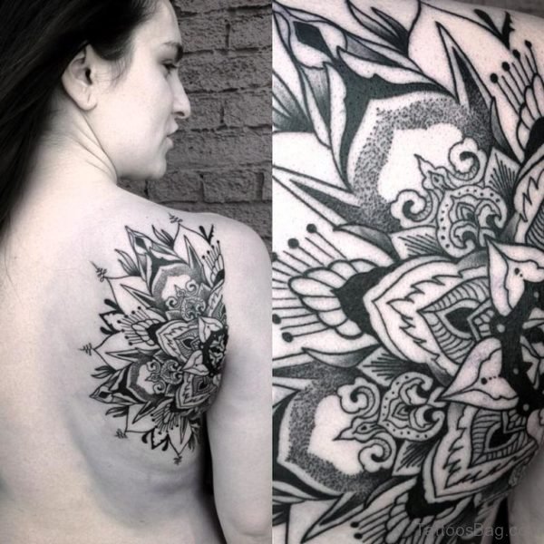 Outstanding Mandala Tattoo Design On Shoulder