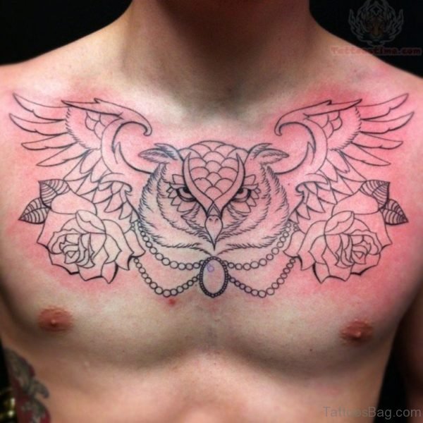 Owl And Owl Tattoo On Chest