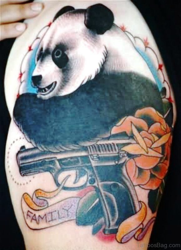 Panda With Gun Tattoo