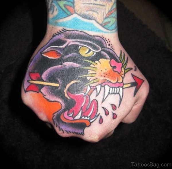 Panther Mouth Stabbed Arrow Design
