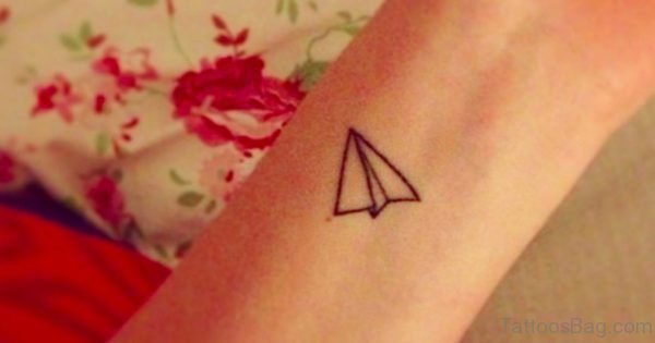 Paper Plane Tattoo On Wrist