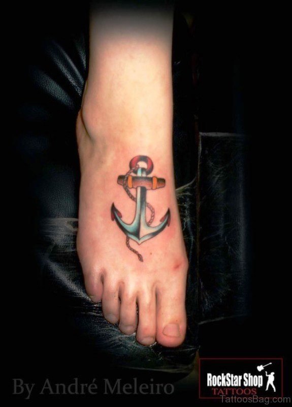 Phenomenal Colorful Anchor Tattoo