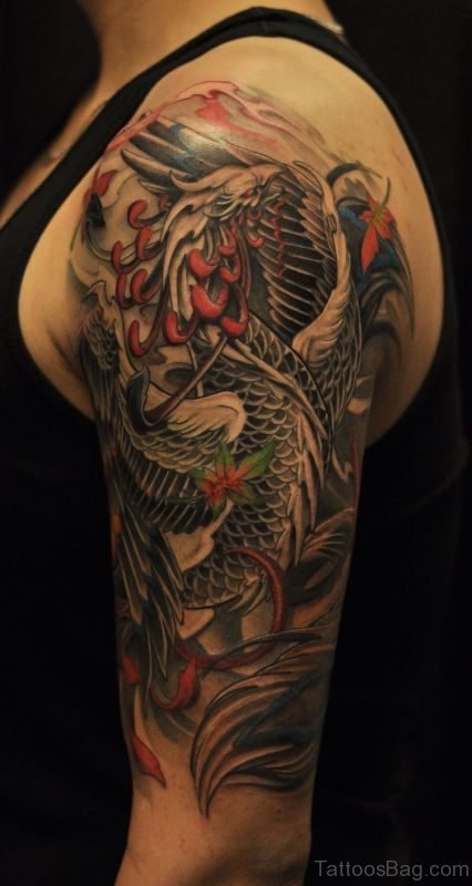 Phoenix Shoulder Half Sleeves Tattoo