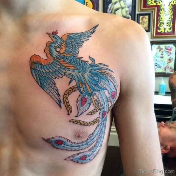 Phoenix Tattoo Design On Chest