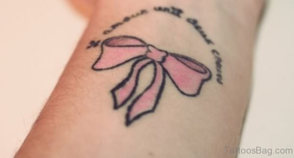 Pink Ribbon Wrist Tattoo