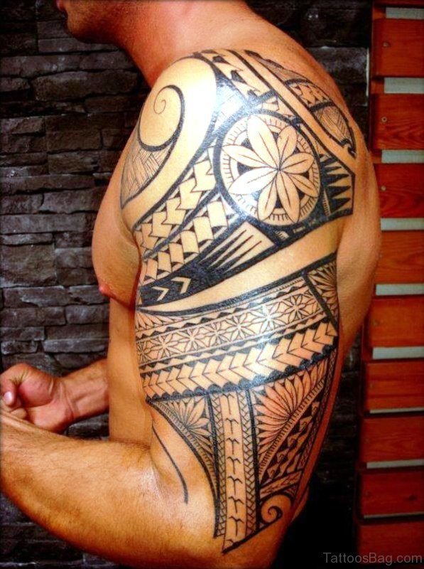 Polynesian Maori Shoulder Tattoo Design