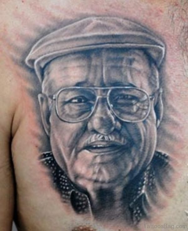 Portrait Tattoo On Chest Image