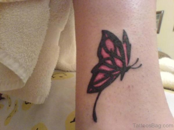 Pretty Buterfly Tattoo On Ankle