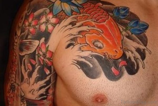 Pretty Fish Tattoo On Chest