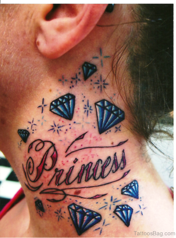 Princess Tattoo On Neck