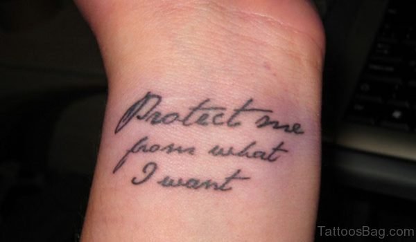 Protect Me Quote Tattoo