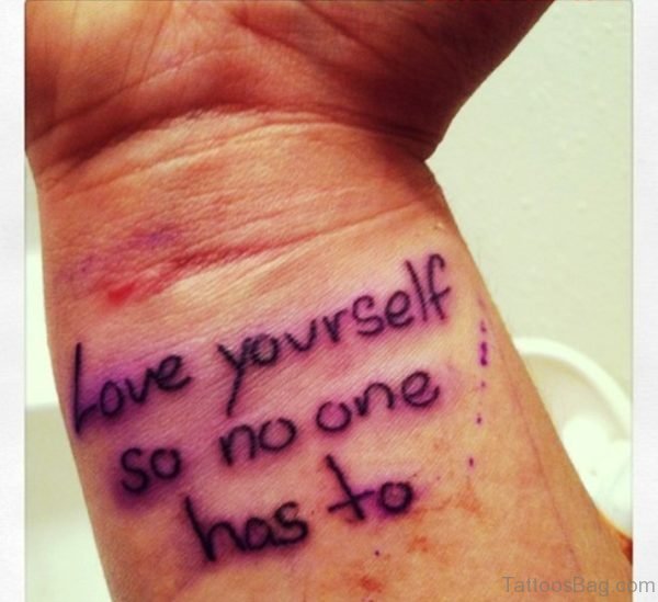 Purple Love Yourself Tattoo