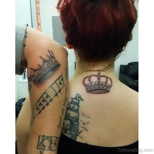 Queen Tattoo On Neck Back