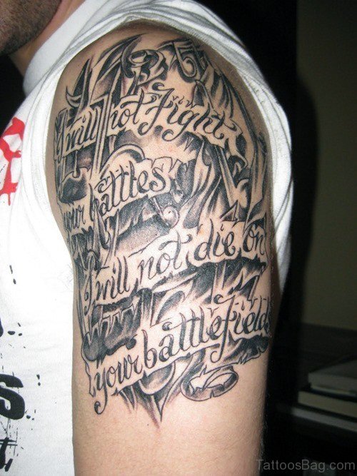 Quote Tattoo For Men Shoudler