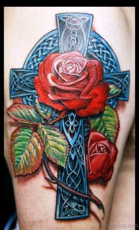 Realistic Cross Tattoo Design 