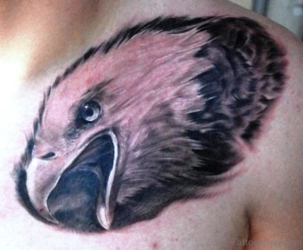 Realistic Eagle Tattoo On Neck