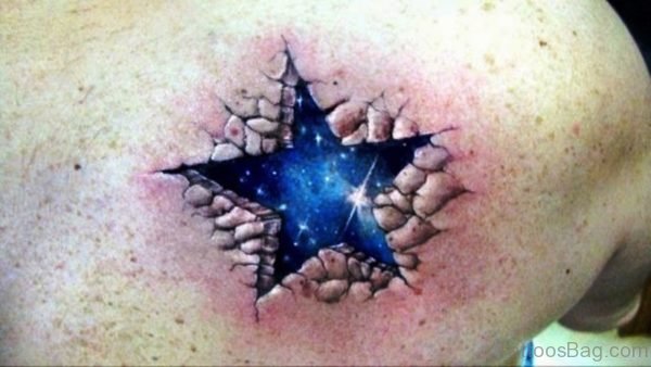 Realistic Star Shoulder Tattoo