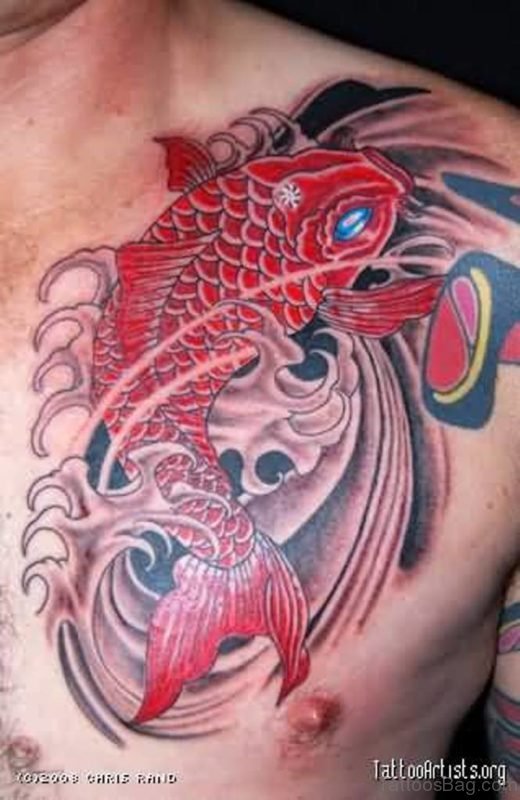 Red Ink Fish Tattoo