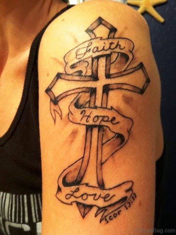 Religious Cross On Left Shoulder
