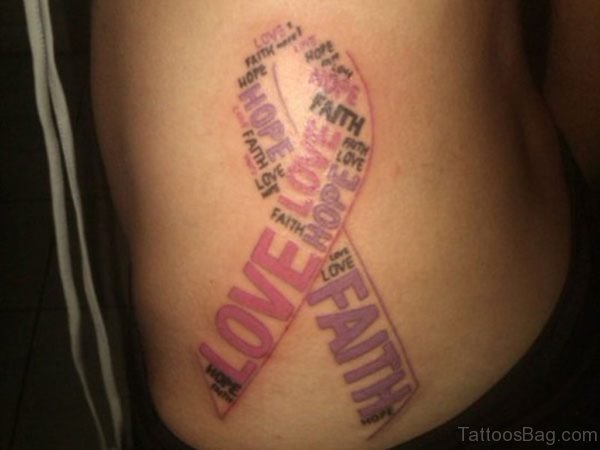 Ribbon And Word Tattoo