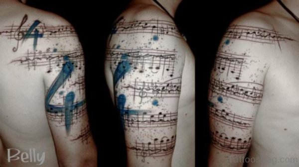 Right Shoulder Music Tattoo